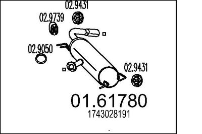  0161780 MTS Глушитель выхлопных газов конечный