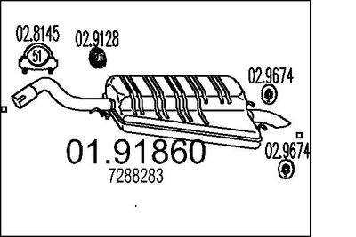  0191860 MTS Глушитель выхлопных газов конечный
