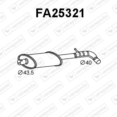  FA25321 VENEPORTE Средний глушитель выхлопных газов