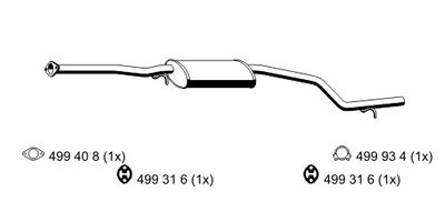  343060 ERNST Средний глушитель выхлопных газов