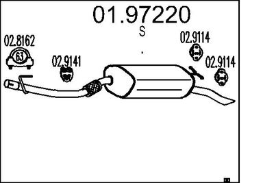  0197220 MTS Глушитель выхлопных газов конечный