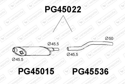  PG45022 VENEPORTE Предглушитель выхлопных газов