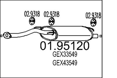  0195120 MTS Глушитель выхлопных газов конечный