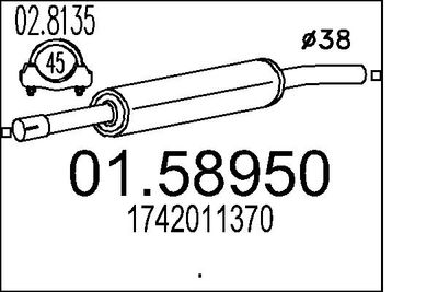  0158950 MTS Средний глушитель выхлопных газов