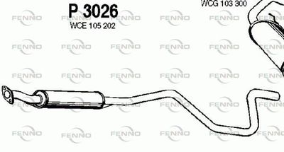  P3026 FENNO Средний глушитель выхлопных газов