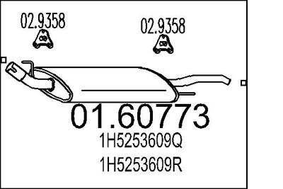  0160773 MTS Глушитель выхлопных газов конечный
