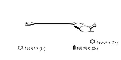  525046 ERNST Средний глушитель выхлопных газов