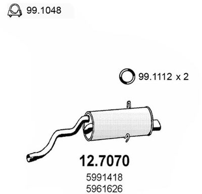  127070 ASSO Глушитель выхлопных газов конечный