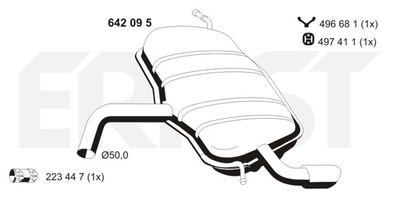  642095 ERNST Глушитель выхлопных газов конечный