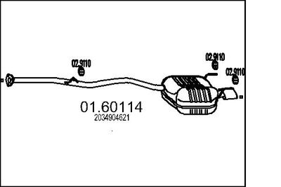 0160114 MTS Глушитель выхлопных газов конечный