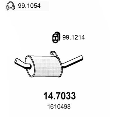  147033 ASSO Глушитель выхлопных газов конечный