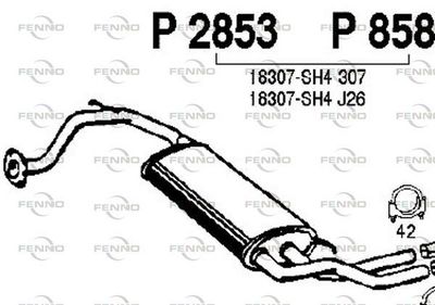  P2853 FENNO Глушитель выхлопных газов конечный