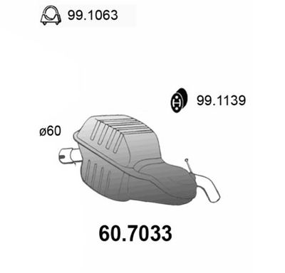  607033 ASSO Глушитель выхлопных газов конечный