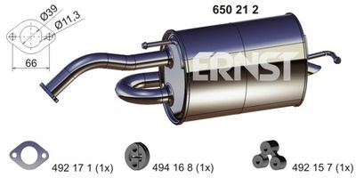  650212 ERNST Глушитель выхлопных газов конечный