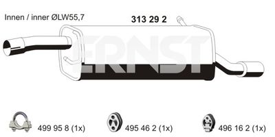  313292 ERNST Глушитель выхлопных газов конечный