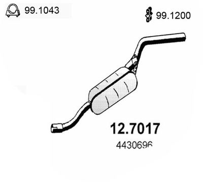  127017 ASSO Глушитель выхлопных газов конечный