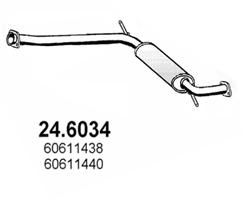  246034 ASSO Средний глушитель выхлопных газов