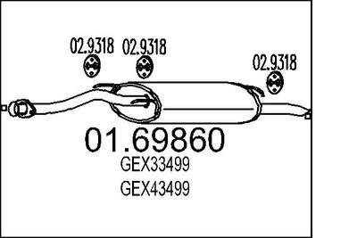  0169860 MTS Глушитель выхлопных газов конечный