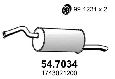  547034 ASSO Глушитель выхлопных газов конечный