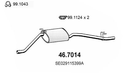  467014 ASSO Глушитель выхлопных газов конечный