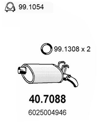  407088 ASSO Глушитель выхлопных газов конечный