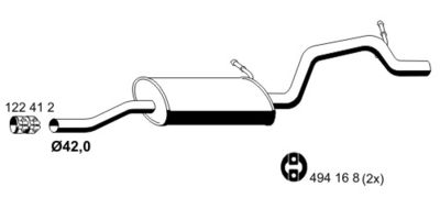  055185 ERNST Глушитель выхлопных газов конечный