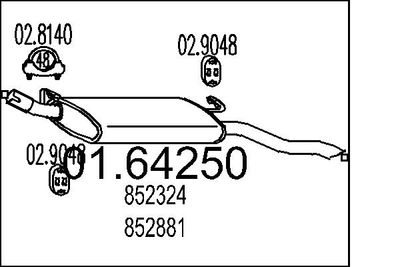  0164250 MTS Глушитель выхлопных газов конечный