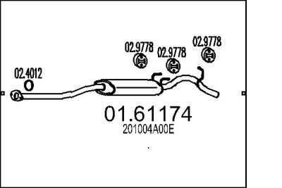  0161174 MTS Глушитель выхлопных газов конечный