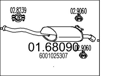  0168090 MTS Глушитель выхлопных газов конечный