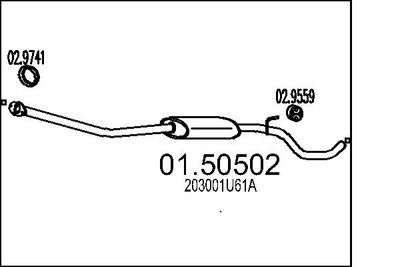  0150502 MTS Средний глушитель выхлопных газов