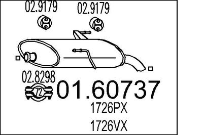  0160737 MTS Глушитель выхлопных газов конечный