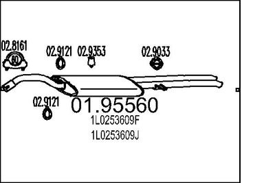  0195560 MTS Глушитель выхлопных газов конечный