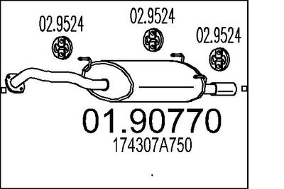  0190770 MTS Глушитель выхлопных газов конечный