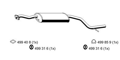  343190 ERNST Средний глушитель выхлопных газов