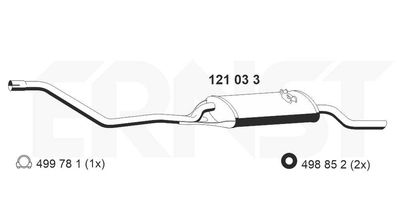  121033 ERNST Глушитель выхлопных газов конечный