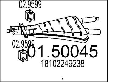  0150045 MTS Средний глушитель выхлопных газов