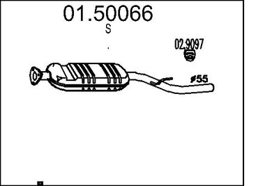  0150066 MTS Средний глушитель выхлопных газов