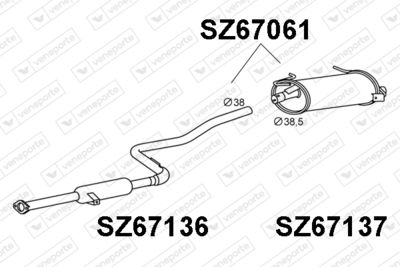  SZ67061 VENEPORTE Глушитель выхлопных газов конечный