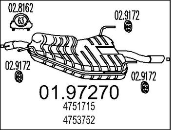  0197270 MTS Глушитель выхлопных газов конечный