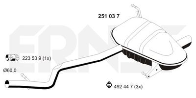  251037 ERNST Глушитель выхлопных газов конечный