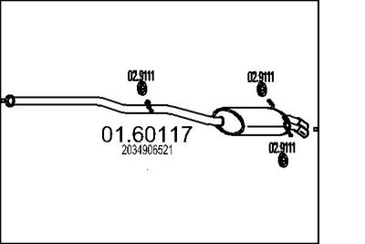  0160117 MTS Глушитель выхлопных газов конечный