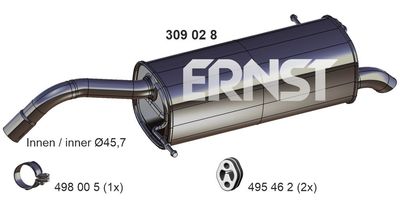  309028 ERNST Глушитель выхлопных газов конечный