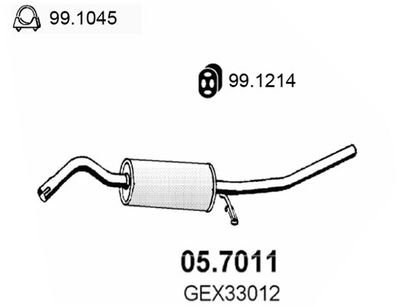  057011 ASSO Глушитель выхлопных газов конечный