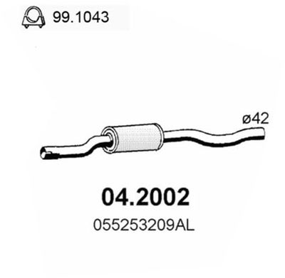  042002 ASSO Предглушитель выхлопных газов