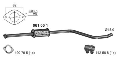  061001 ERNST Средний глушитель выхлопных газов