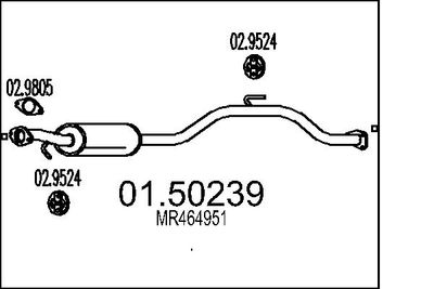  0150239 MTS Средний глушитель выхлопных газов