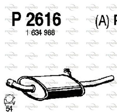  P2616 FENNO Глушитель выхлопных газов конечный