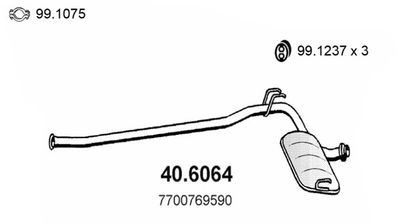  406064 ASSO Средний глушитель выхлопных газов
