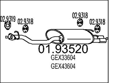  0193520 MTS Глушитель выхлопных газов конечный