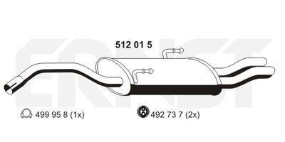  512015 ERNST Глушитель выхлопных газов конечный